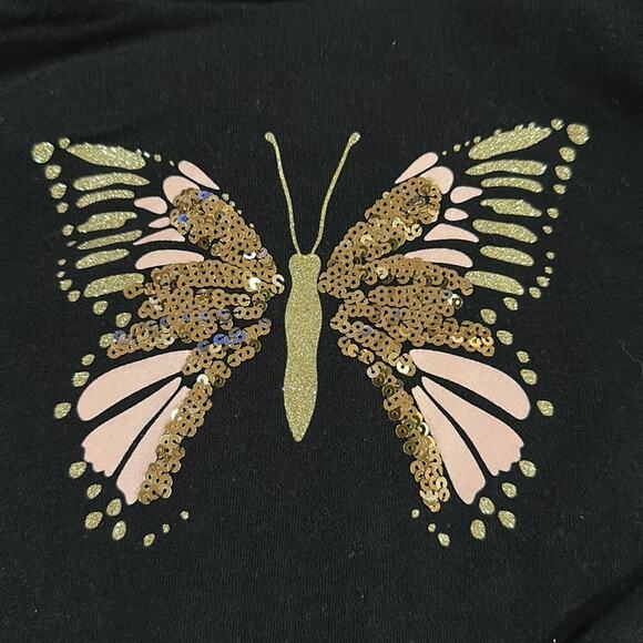 The children’s place butterfly Sherpa zip up hoodie size small 5/6 - Picture 2 of 5